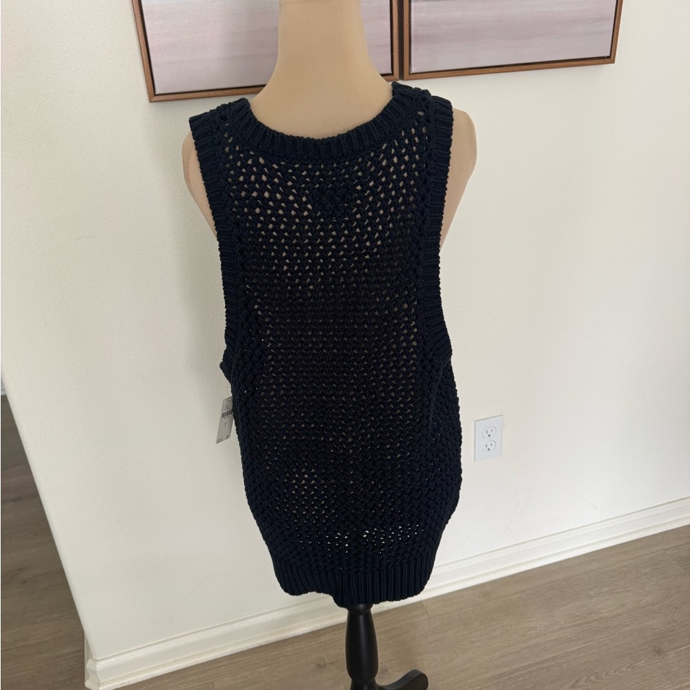 Anthropologie Deep Blue V-Neck Sweater Vest Size Large - Picture 4 of 13